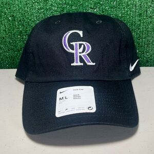 Men's Nike‎ Colorado Rockies Unstructured Hat Black Adjustable Cap Size M/L NWT